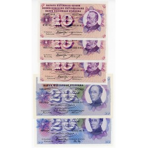 Switzerland Lot of 12 Notes 1950 - 1977
