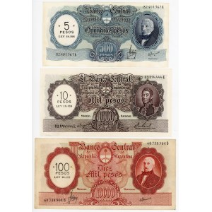 Argentina 5 - 10 - 100 Pesos 1969 - 1971 Overprint