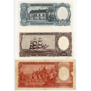 Argentina 5 - 10 - 100 Pesos 1969 - 1971 Overprint