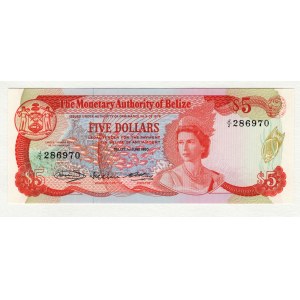 Belize 5 Dollars 1980