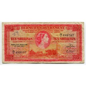 Bermuda 10 Shillings 1957