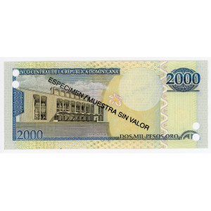 Dominican Republic 2000 Pesos Oro 2009 Specimen