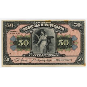 Guatemala Banco Agricola Hipotecario 50 Pesos 1917