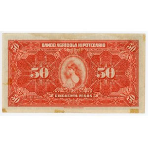 Guatemala Banco Agricola Hipotecario 50 Pesos 1917