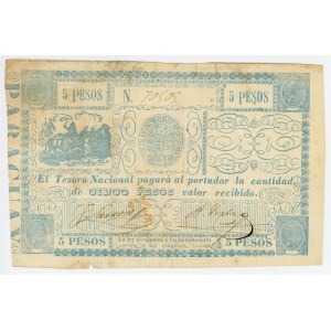 Paraguay 5 Pesos 1865 (ND)