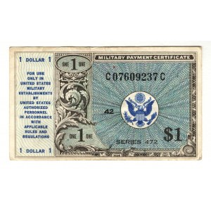 United States Military Payment Certificate 1 Dollar 1948 (ND)