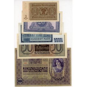 Europe Lot of 5 Banknotes 1918 - 1964