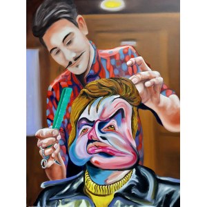 Tomasz Koper, Francis Bacon at the barber shop, 2022