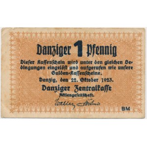 Danzig, 1 Pfennig 1923 - October -