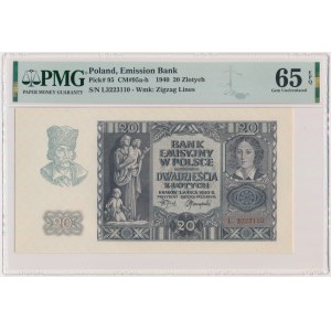 20 złotych 1940 - L - PMG 65 EPQ