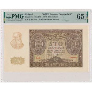 100 złotych 1940 - ZWZ - B - PMG 65 EPQ