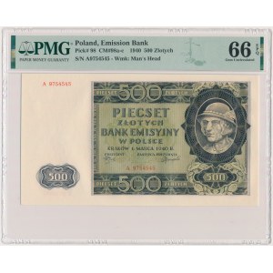 500 złotych 1940 - A - PMG 66 EPQ