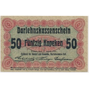 Poznaň, 50 kopějek 1916 - krátká doložka (P2c)