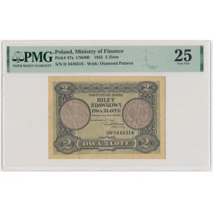2 złote 1925 - D - PMG 25 - ładny