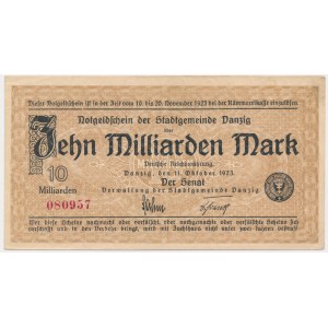 Gdaňsk, 10 miliard marek 1923 - znw. kapky
