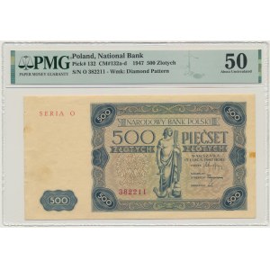 500 zlotých 1947 - O - PMG 50