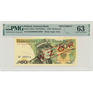 50 złotych 1979 - WZÓR - BW 0000000 - No.0099 - PMG 63