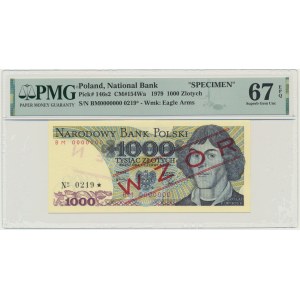 1.000 złotych 1979 - WZÓR - BM 0000000 - No.0219 - PMG 67 EPQ