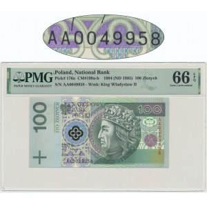 100 złotych 1994 - AA - PMG 66 EPQ