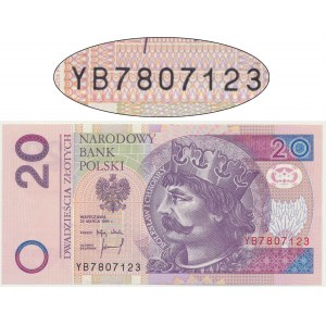 20 złotych 1994 - YB - seria zastępcza