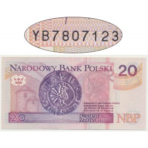 20 złotych 1994 - YB - seria zastępcza