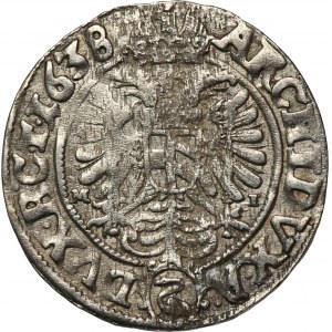 Silesia, Habsburg rule, Ferdinand III, 3 Kreuzer Breslau 1638 MI