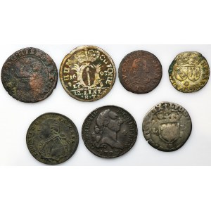 Set, Deutschland, Frankreich und Spanien, Münzen und Zähler (7 Stück)