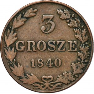 3 groschen Warsaw 1840 MW