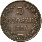 3 grosze Warszawa 1838 MW - RZADKI