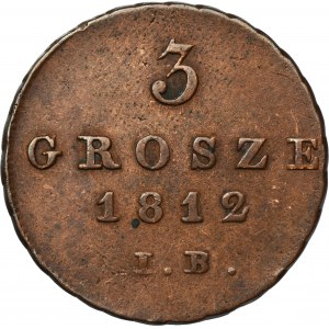 Księstwo Warszawskie, 3 grosze Warszawa 1812 IB