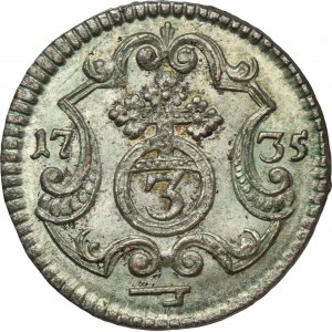 August III Sas, 3 Halerze Drezno 1735 FWôF