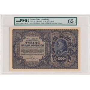 1.000 marek 1919 - III Serja AL - PMG 65 EPQ - szeroka numeracja