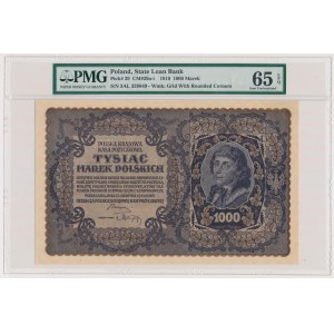 1 000 marek 1919 - III. série AL - PMG 65 EPQ - široké číslování