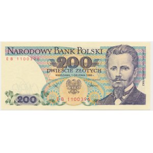 200 zlotých 1988 - EB - prvý ročník série -