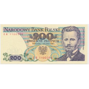 200 złotych 1988 - EB - pierwsza seria rocznika -