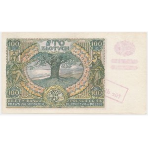 100 zlotých 1934 - Ser.BJ. - falešná okupace přetisk -