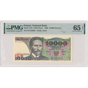 10.000 złotych 1988 - W - PMG 65 EPQ - pierwsza seria rocznika