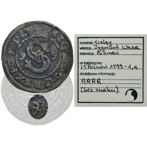 Sigismund III Vasa, Schilling Posen 1599 - VERY RARE, without letter P, ex. Marzęta