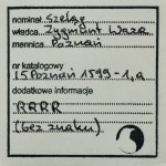 Sigismund III Vasa, Schilling Posen 1599 - VERY RARE, without letter P, ex. Marzęta