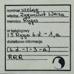 Zygmunt III Waza, Szeląg Ryga bez daty - BARDZO RZADKI, ex. Marzęta