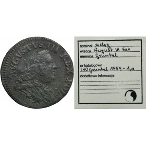 Augustus III Saský, Grünthal shell 1753 - RZADSZY, ex. Marzęta