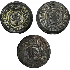 Set, Riga under Sweden, Christina, Schilling Riga 1643 and 1645 (3 pcs.) - ex. Marzęta