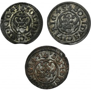 Set, Riga under Sweden, Christina, Schilling Riga 1643 and 1645 (3 pcs.) - ex. Marzęta