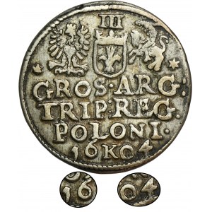 Sigismund III Vasa, 3 Groschen Krakau 1604 - RARER, ex. Marzęta