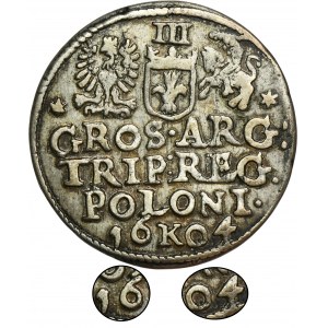 Zygmunt III Waza, Trojak Kraków 1604 - RZADSZY, ex. Marzęta