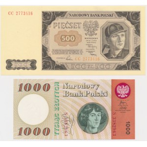 500 złotych 1948 i 1.000 złotych 1965 (2 szt.)