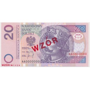20 złotych 1994 WZÓR - AA 0000000 - Nr 1824 -
