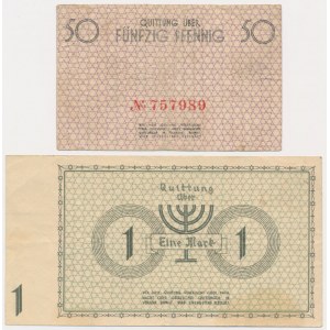 Lodz Ghetto, 50 Pfennig and 1 Mark 1940 (2 pcs.)