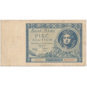 5 zlatých 1930 - Série C - vzácná jednopísmenná odrůda