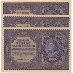 1.000 marek 1919 - I Serja DC (3 szt.) - nieobiegowe